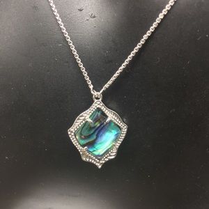 Kendra Scott Kacey Abalone shell Adjustable necklace Silver Tone
